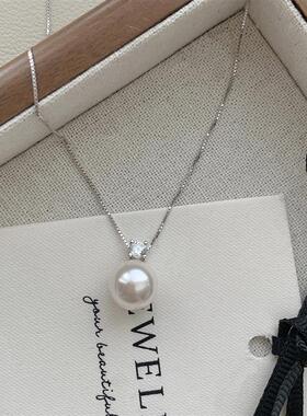 s925纯银施家珠锆石项链女法式精致轻奢小众设计高级感锁骨链百搭