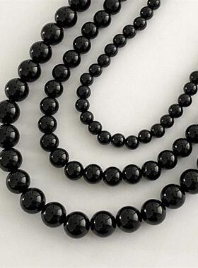 高级感黑色珍珠项链女小众设计简约个性复古百搭气质颈链锁骨链