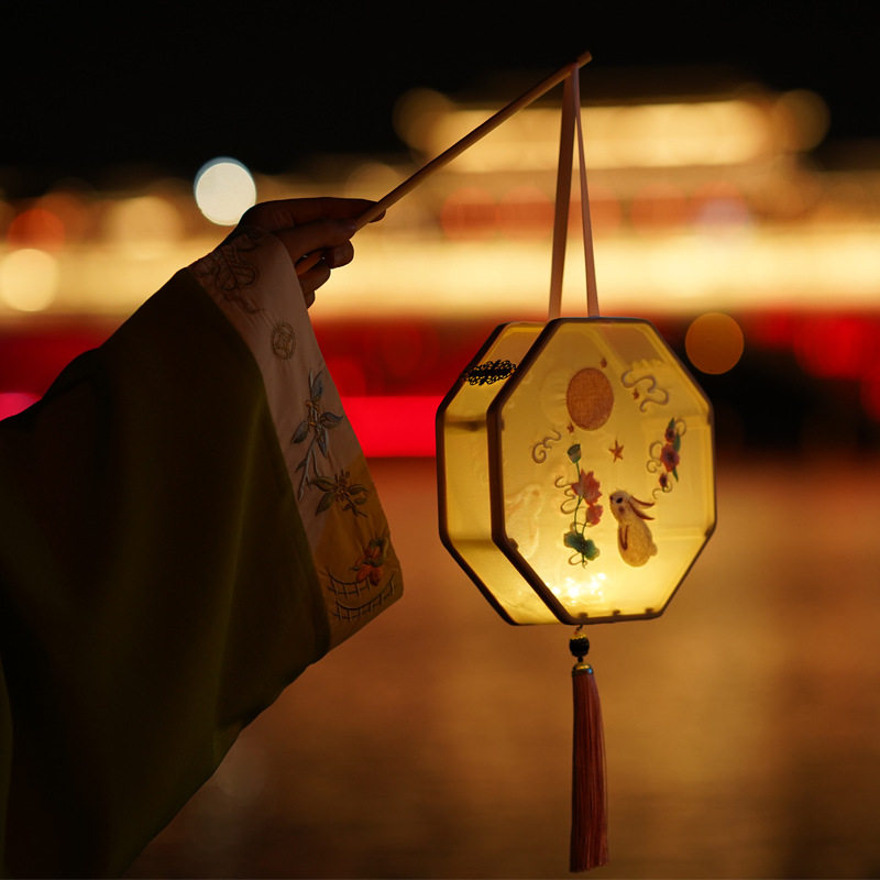 元宵中秋节灯笼中国风复古宫廷发光宫灯儿童手提花灯汉服拍照道具