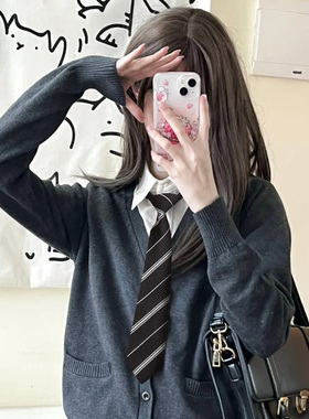 JK日系红色领带女复古免打黑色潮