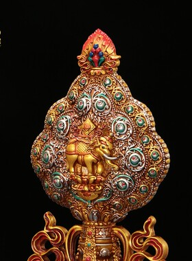 树脂彩绘七政宝金轮宝