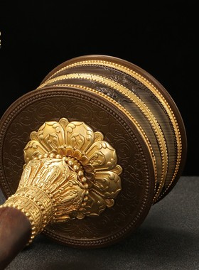 亚青铜手摇转转轮实木手柄