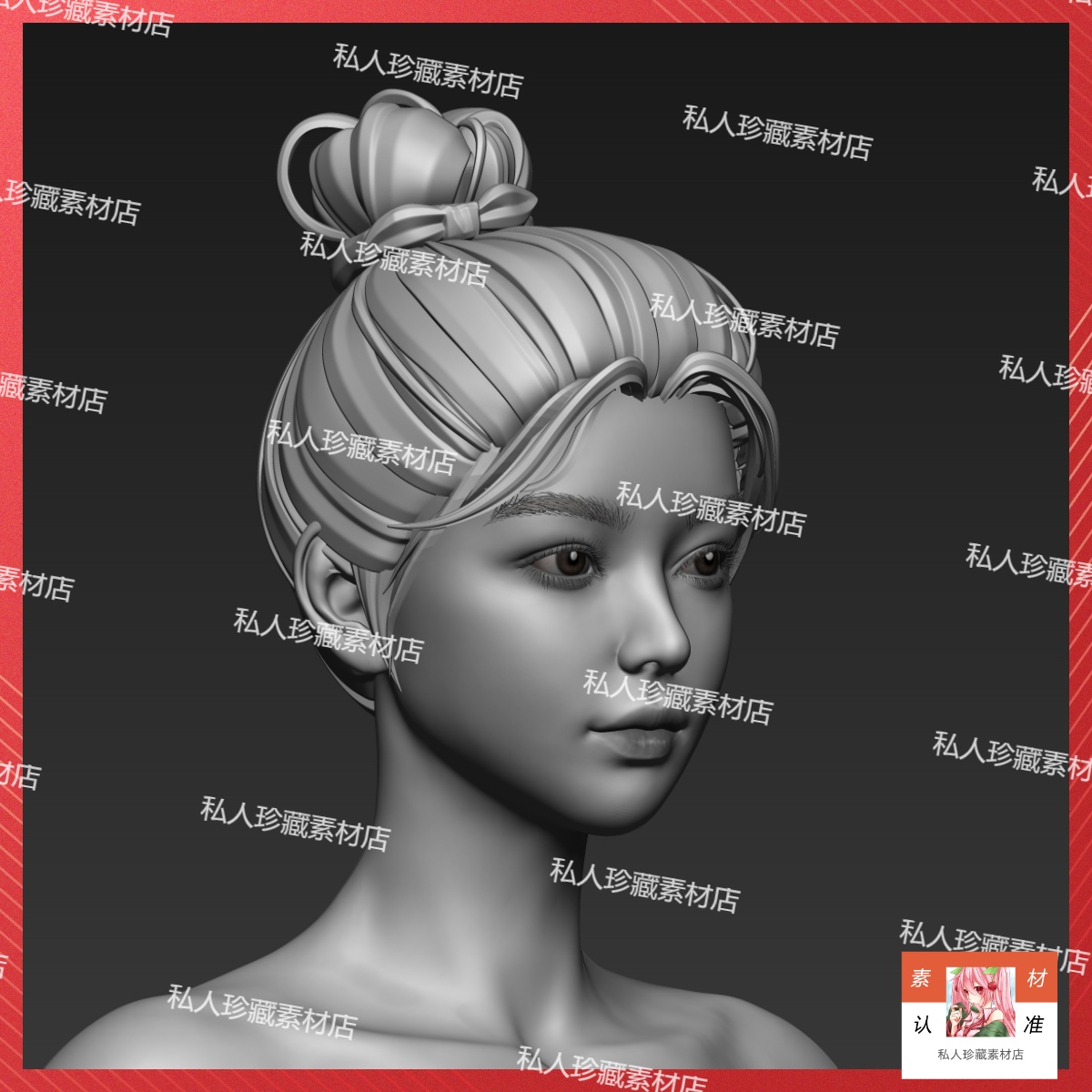 zbrush Blender亚洲古风美女性角色全身脚手3d模型zb人体雕刻模型 - 图1