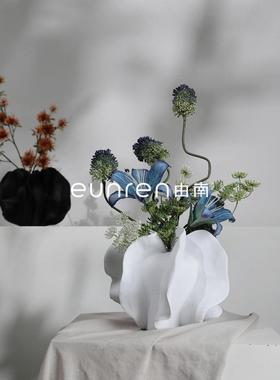 MDO中古意白色花瓣艺术器民宿样板间售花楼处创花餐厅家居干花瓶