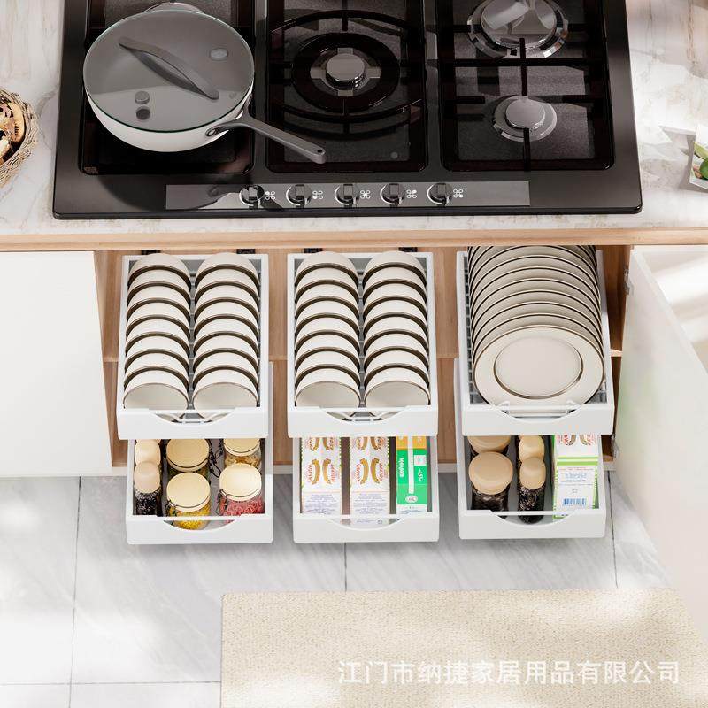 下橱柜轨滑抽碗碟橱拉柜CL-3006-内置碗盘沥水厨收纳碗柜房晾放式,淘宝优惠券,粉丝福利购,淘宝优惠卷