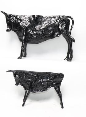 代简牛约合金抽象BJ00104现铸铁雕塑北摆件样板房新中式欧客厅茶