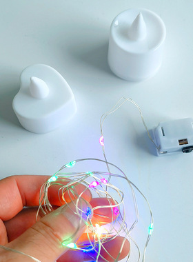 烛台电子蜡烛烛光晚餐diy台灯摆件LED生日七彩电子灯家居节日