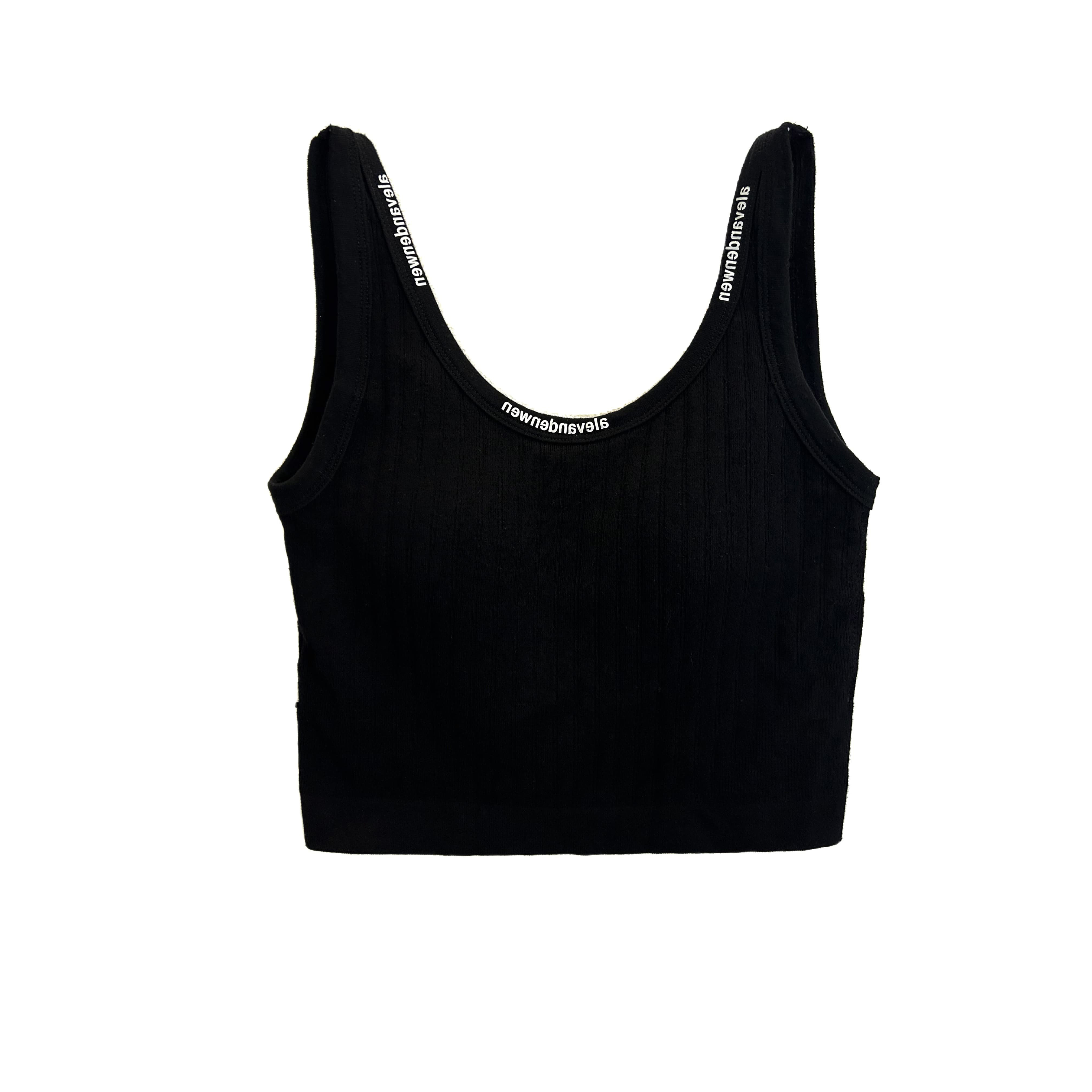 夏季带胸垫白色吊带小背心女西装内搭字母竖条纹休闲运动短款上衣,淘宝优惠券,粉丝福利购,淘宝优惠卷