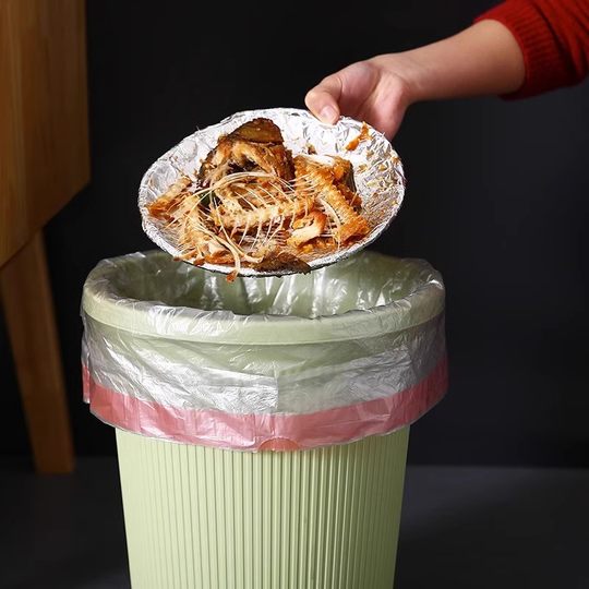 抽绳垃圾袋家用加厚手提式厨房宿舍自动收口带绳拉收塑料袋实惠装