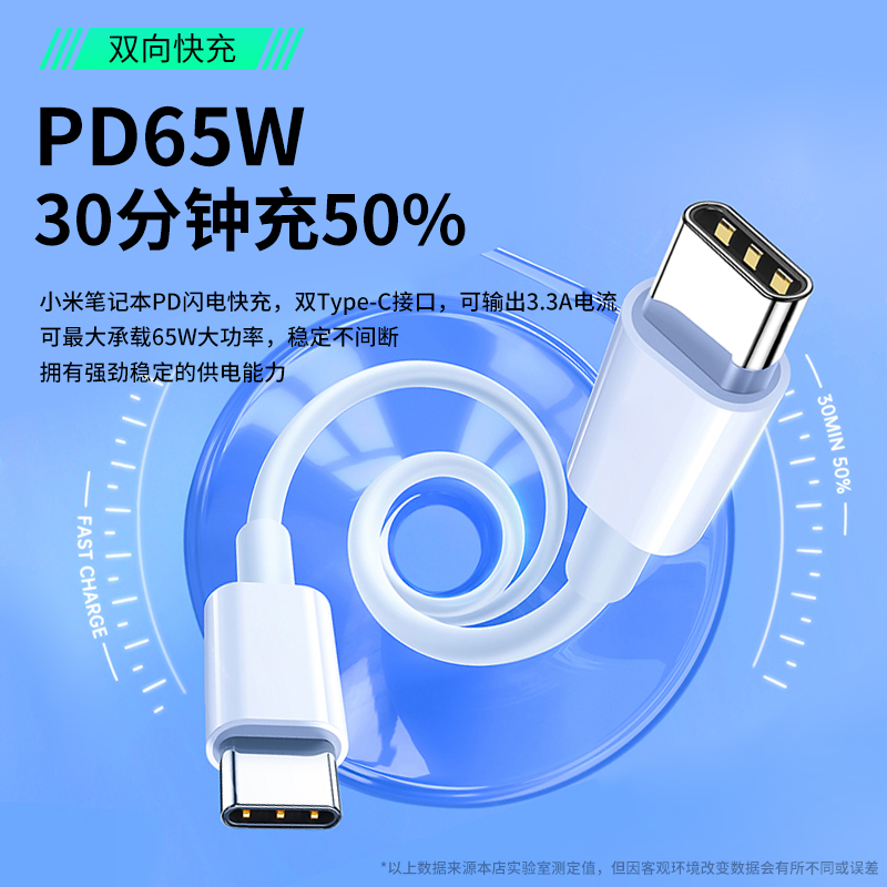 赢潜 适用联想笔记本电脑PD充电器小新pro13/锐龙14/15电源适配器thinkpad翼/T14/E15/X13/X390快充65W氮化镓 - 图3