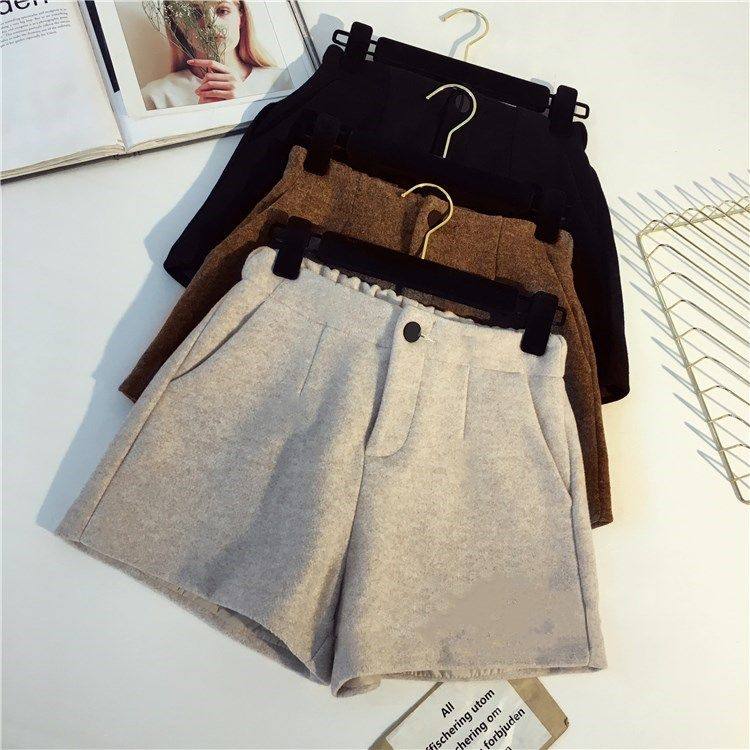 毛呢短裤女秋冬季大码2026新款宽松高腰阔腿a字打底靴裤冬款外穿,淘宝优惠券,粉丝福利购,淘宝优惠卷