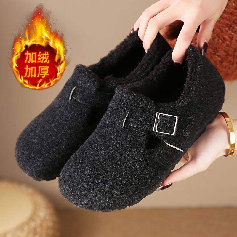 休闲风勃肯鞋2025冬季纯色勃肯棉鞋小个子复古港风冬天女鞋勃肯鞋,淘宝优惠券,粉丝福利购,淘宝优惠卷