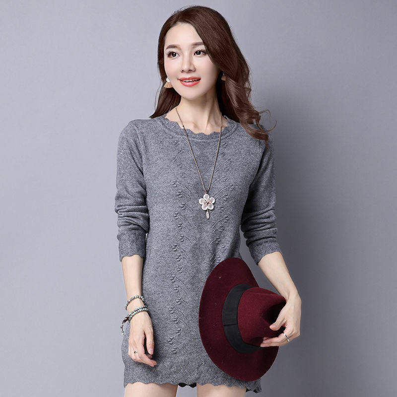 中长款加厚套头毛衣女2026秋冬新款宽松外穿洋气圆领针织打底衫潮,淘宝优惠券,粉丝福利购,淘宝优惠卷