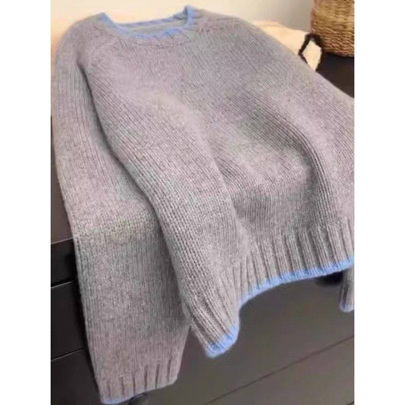 宽松休闲懒底衬衫上衣女打底衫2026秋冬新款加厚加厚圆领色块毛衣,淘宝优惠券,粉丝福利购,淘宝优惠卷