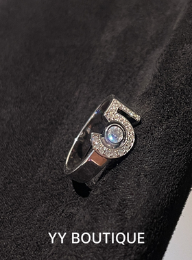 不掉色数字5戒指满钻高级时尚