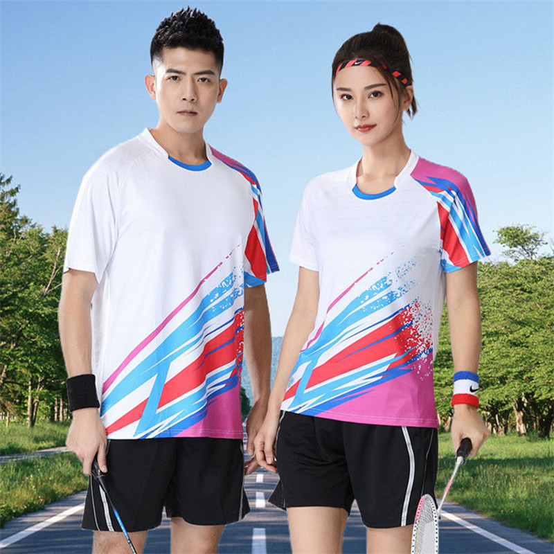 羽毛球服套装男女比赛修身显瘦网球运动排球服速干乒乓球服印字号 - 图1