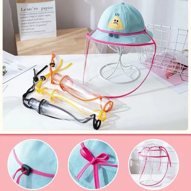 【下单立减50】儿童防飞沫防护面罩透明隔离帽可调节遮脸渔夫帽 - 图1