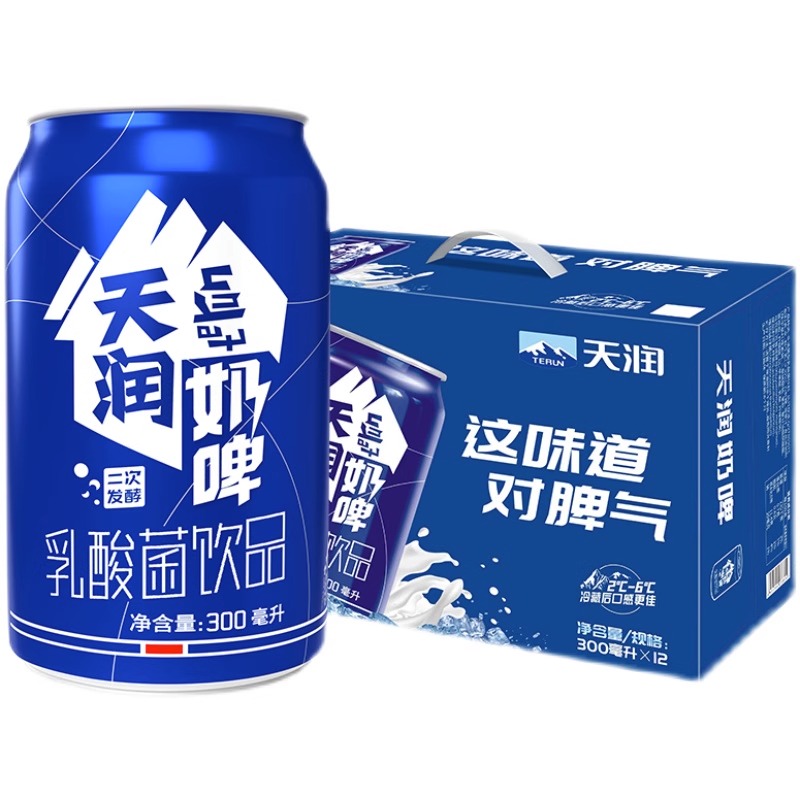 新疆天润奶啤300mlX12罐非啤酒整箱佳丽酸奶乳酸发酵菌饮料-图3