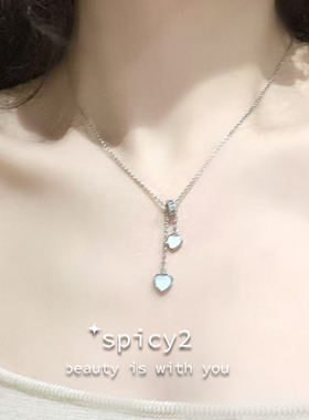 经典爱心白贝母高级感项链锁骨链