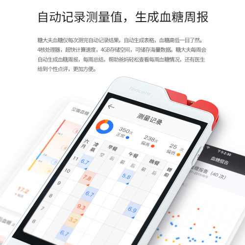 腾爱糖大夫血糖仪H33黄金版血糖仪腾讯优行关爱血糖仪试纸GS550纸-图3