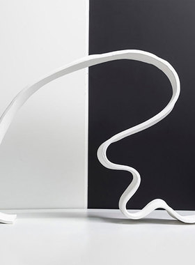 简约现代几何扭动金属飘带摆件样