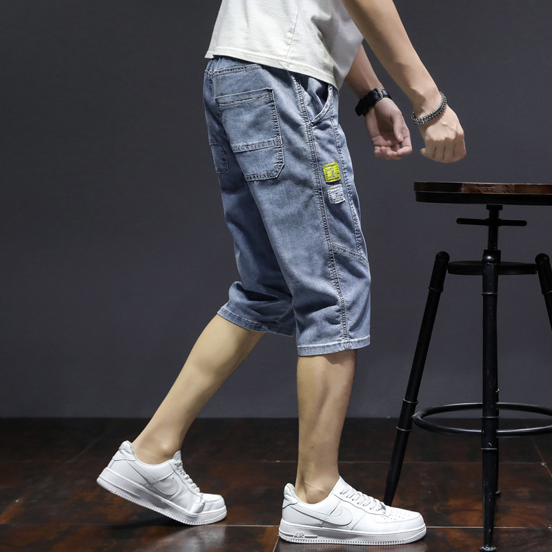 七分裤男士夏季2021年新款7分中裤 领爵狼牛仔裤