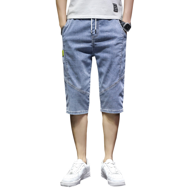 七分裤男士夏季2021年新款7分中裤 领爵狼牛仔裤