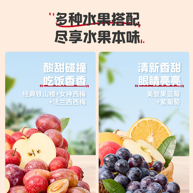 英氏忆小口水果条山楂西梅蓝莓紫葡萄儿童零食无添加白砂糖开胃