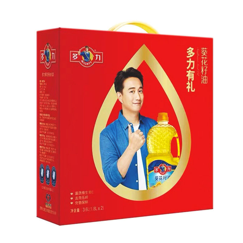 多力葵花籽油1.8L*2瓶礼盒装物理压榨食用油粮油礼品团购过节送礼_虎窝淘