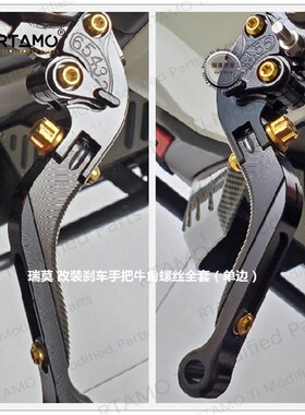 瑞莫 通用煞车手把牛角拉杆固定M6台阶8转6钛合金螺丝配螺母一组
