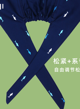与际系带帽卡通印花帽男女同款