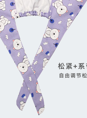 与际手术帽护士小花帽纯棉绑带