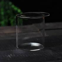 Mini straight drum glass bottle moss microscape eco-vase container dish transparent straight cylinder bottle with acrylic lid