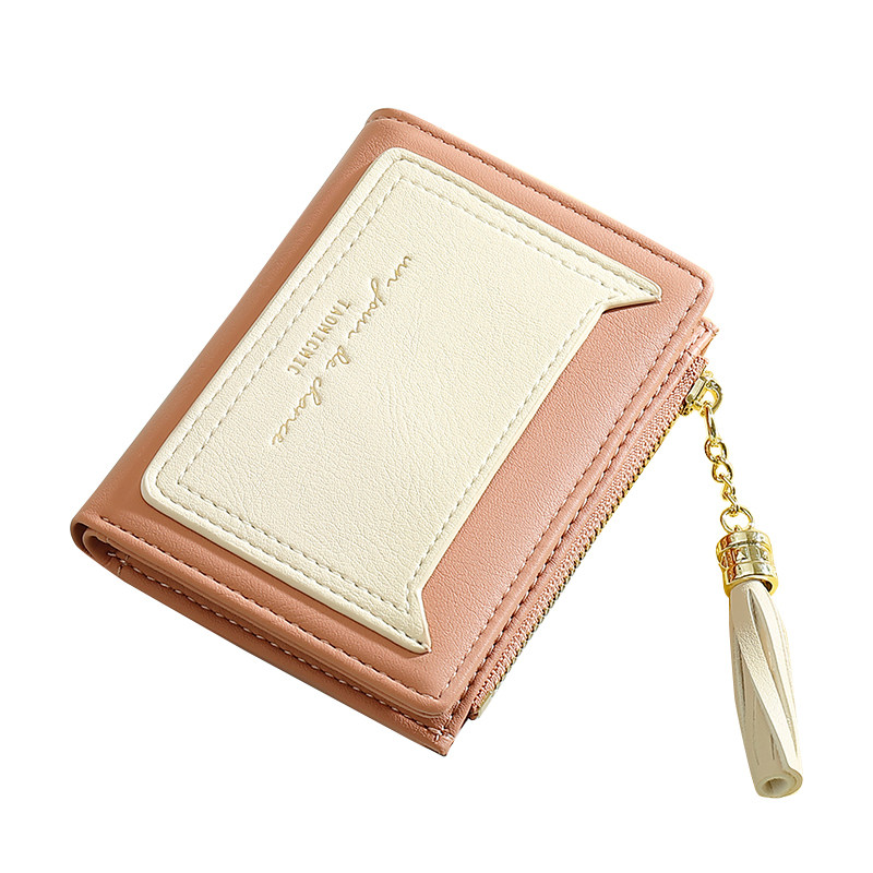 小众设计女流苏撞色款小巧零钱包 步跃伦钱包