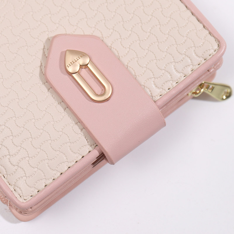 女小清新学生可爱卡包爱心心零钱包 步跃伦钱包