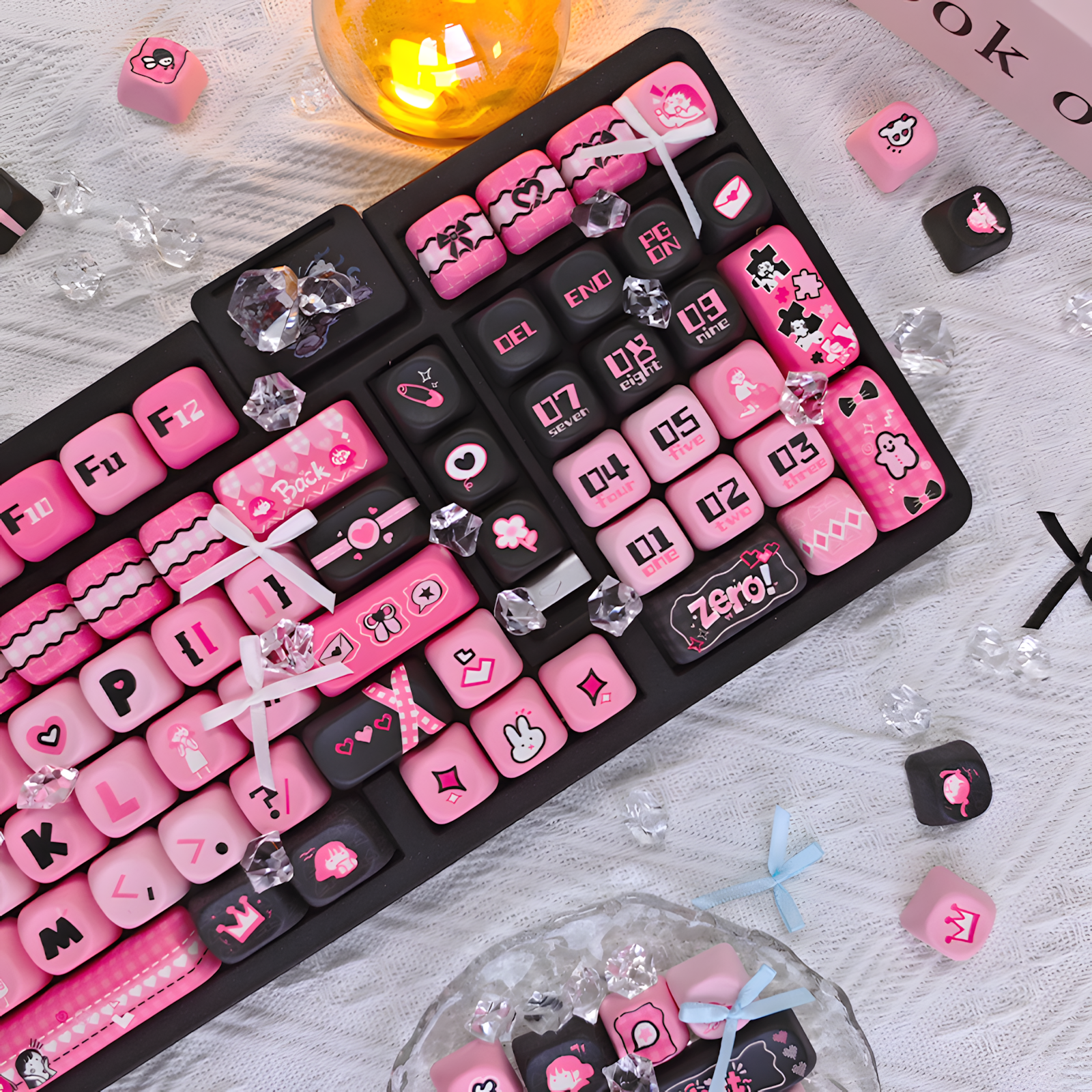 蹦蹦studio键盘原创甜心派对客制化个性可爱原厂pbt热升华键帽 - 图1