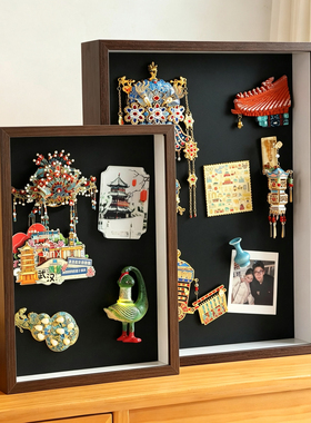 中空磁吸冰箱贴相框3厘米空间立体diy画框文创用磁力展示摆台
