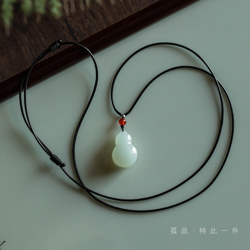 孤品【和田玉·福禄葫芦】吊坠项链男女高档玉石饰品  一物一证 - 图3