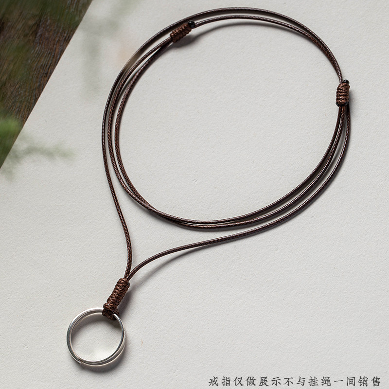 Necklace rope wax leather rope ring safety buckle hand-woven