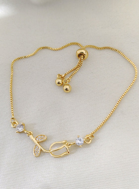 郁金香钛钢项链女2024新款气质网红爆款吊坠时尚百搭不掉色锁骨链