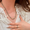 Natural ice permeable dangerous material blue water jade millet bead necklace multi-circle bracelet ring set sweater chain temperament versatile