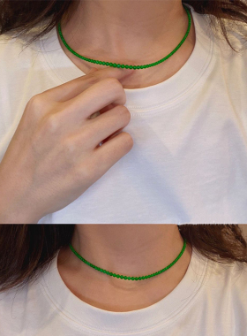 气质百搭明星同款米珠项链颈链