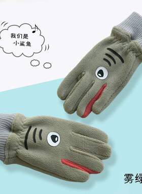 儿童手套摇粒绒秋冬新款骑车户外