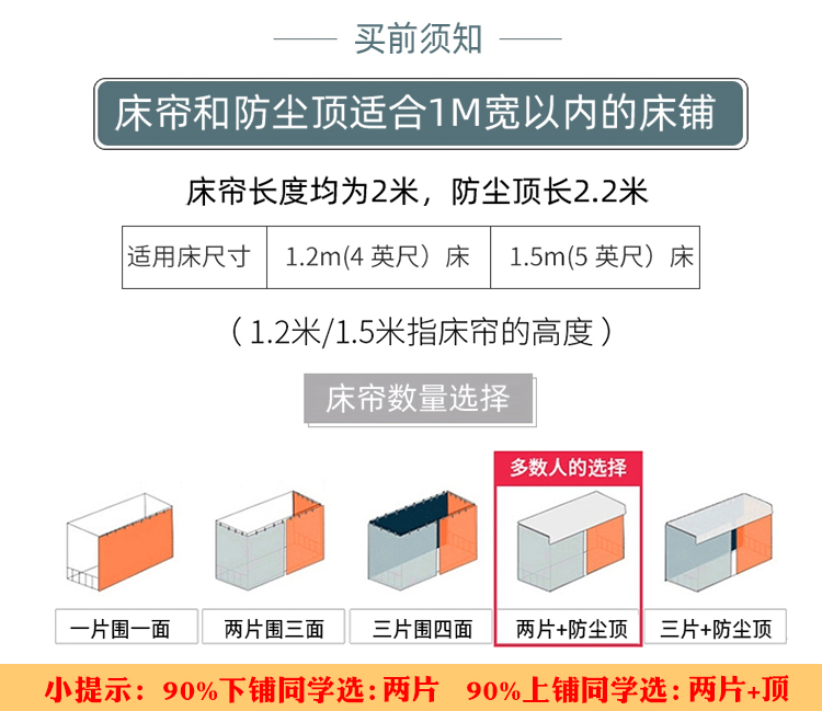 加厚遮光床帘学生宿舍帘子寝室上铺男下铺女生公主风床幔简约挡布 - 图3