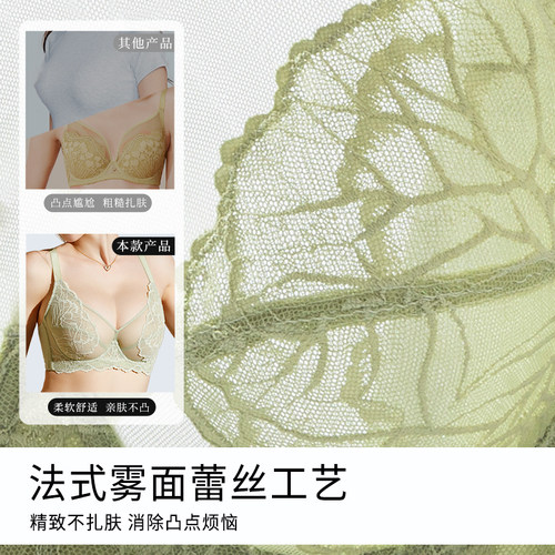 莱动大码内衣女薄款大胸显小胸全罩杯聚拢收副乳防下垂超薄文胸罩 - 图2