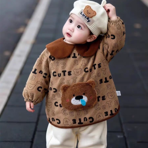 罩衣加厚防水防脏灯芯绒吃饭长袖男儿童宝宝新款围兜冬反穿衣护衣,淘宝优惠券,粉丝福利购,淘宝优惠卷