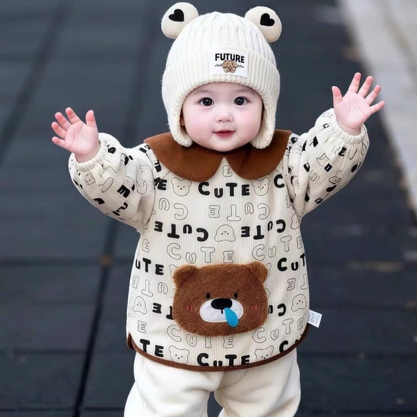 罩衣加厚防水防脏灯芯绒吃饭长袖男儿童宝宝新款围兜冬反穿衣护衣,淘宝优惠券,粉丝福利购,淘宝优惠卷