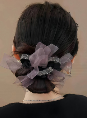超仙紫色韩系大肠发圈女