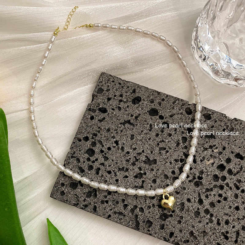 珍珠2022年新款女轻奢感爱心锁骨链 洛十项链