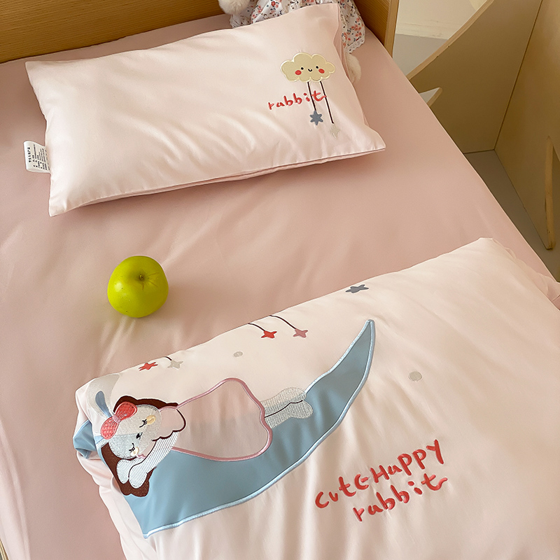 100支全棉幼儿园被子三件套宝宝入园专用床品纯棉儿童被褥六件套-图1